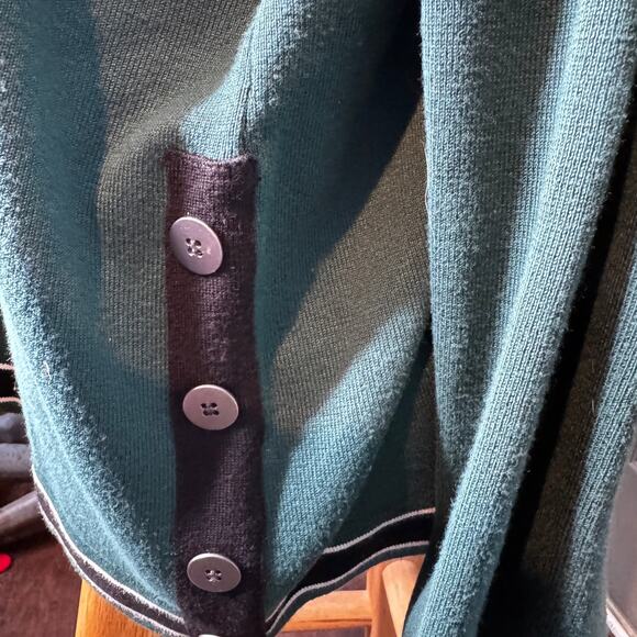 Investments II Women's Plus Sz 3X Green Sweater Crew neck LS Rayon Blend Buttons - Picture 3 of 8